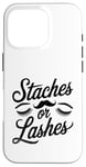 Coque pour iPhone 16 Pro Staches Or Lashes Genre Reveal Future Parent Dad Mom