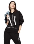 Armani Exchange Icon Project Sweat à Capuche Sweatshirt, Noir, X-Small Femme