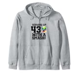 43rd Birthday Tennis 43 Years Old Tennis Player Birthday Zip Hoodie