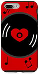 Coque pour iPhone 7 Plus/8 Plus notes de musique disque vinyle album coeur rouge valentines vintage