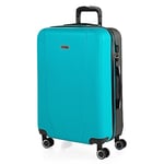 ITACA - Valise Moyenne, Valises Rigides, Valise Rigide, Valise Semaine pour Tout Voyage, Valise Soute de Luxe 71160, Turquoise/Anthracite