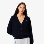 Lacoste Cardigan coton col V Taille 38 Bleu Nuit