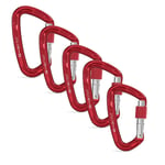 Multifonction 5pcs grimpant mousqueton Ensemble EDC Équipement d'escalade Escalade de pêche pour alpinisme Randonnée Pêche 24kn pour laisse de chien, rappel, porte-clés, ( Color : Sliver )