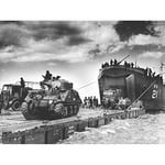 War WWII USA UK USS LST-21 British Tanks D-Day 1944 Photo Extra Large XL Wall Art Poster Print