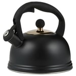 Otto Matte Black Whistling Kettle 2L Stainless Steel Stove Top Water Boiling Pot