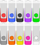 Cle USB 16 Go Lot de 10 Clé USB 2.0 Multicolore Clef USB 16 Go,Mini Clé USB pour Le Stockage et La Sauvegarde de Données(Q241)