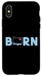 Coque pour iPhone X/XS Oregon Born with State of Oregon in the word Born