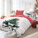 Sleepdown Mickey and Minnie Mistletoe Kisses Duvet Cover Quilt Bedding Set with Pillowcases (Double)