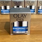 🟢 OLAY Eyes Hyaluronic 24 + Vitamin B5 Eye Gel Cream Fragrance Free 15ml Boxed