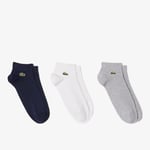 Lacoste Lot de 3 paires de chaussettes basses Taille 39/42 Gris Chine/bleu Marine/blanc