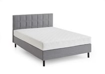 Atlantic Home Collection Lit Coffre Nikola avec Matelas TFK H2 Gris Clair 120 x 200 cm