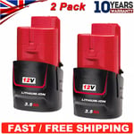 2X 3.5Ah For Milwaukee M12B2 M12 Lithium Cordless 12V Battery Pack 48-11-2420