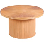 Table basse ronde en rotin lamellé collé d 80 cm - Bois clair