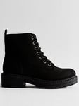 New Look Suedette Lace Up Ankle Boots - Black, Black, Size 6, Women