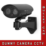 Dummy Security Camera CCTV Surveillance Bullet Cam Motion Sensor Fake IR LED UK