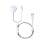 Devia Ladekabel USB-A - Lightning + Apple Watch 2.1A, 1m - Hvit