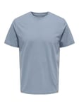 ONLY & SONS Men's Onsmax Life Ss Stitch Tee Noos T-Shirt, Flint Stone, L