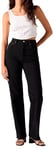 Levi's Women's Ribcage Full Length Jeans, Black Sprout, 24W x 32L