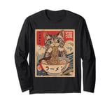 Manga Anime Kawaii Otaku Style Urban Streetwear Ramen Cat Long Sleeve T-Shirt