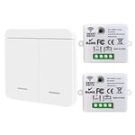 DieseRC Mini Wireless WiFi Switch, 2500W 10A RF Relay Remote Control 2 Recievers with 1 Wireless Wall Switch, Smart Control by Phone via Tuya APP, Compatible with Alexa/Google Home