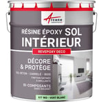 Peinture Sol - Résine Epoxy : Peinture pour Sol salon, cuisine, salle de bains - Effet Miroir - revepoxy deco - 1 kg (jusqu'à 5 m² en 2 couches) Vert