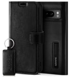 SURAZO Étui de Protection en Cuir pour Google Pixel 8 Pro - Étui de Protection Pliable en Cuir véritable [ Aimant, Compartiment pour Cartes, Protection RFID, Fonction Support ] à Rabat en Cuir (Noir)