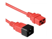 MicroConnect - Strömkabel - IEC 60320 C20 rak till IEC 60320 C19 rak - röd