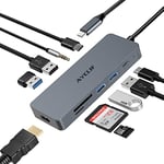 Hub USB C 10 en 1, Adaptateur USB C, avec Sortie HDMI 4K, Surface Pro 8, appareils de Type C (3.5mm Audio, PD 100 W USB 3.0 TF Lecteur de Carte)