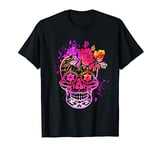 Colorful Pink Girls Kids Men Sugar Skull Day Of The Dead T-Shirt