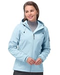 33,000ft Veste softshell pour femme - Imperméable et respirante - Veste d'hiver en polaire - Veste de mi-saison - Veste fonctionnelle coupe-vent avec capuche, Bleu clair, XXL