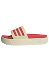 adidas Femme Adilette Platform Slides TOBOGGANS, Warm Vanilla/Semi Lucid Red/Semi Lucid Red, 42 EU