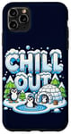 Coque pour iPhone 11 Pro Max Antarctique Pingouin Lover Chill Out Cute Winter Pingouin Igloo