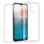 Case for Nokia C21 Plus + Glass Screen Protector Clear Gel Phone