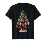 Abyssinian Cat Xmas Lighting Santa Cat Christmas Tree T-Shirt