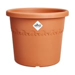 Elho Algarve Cilindro Wheels 58cm - Grand Pot de Fleurs Extérieur - Jardinières - Plastique 100% recyclé - Ø 58.2 x H 48.8 cm - Marron/Terre Cuite