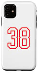 Coque pour iPhone 11 Numéro #38 Blanc Rouge Sport Numéro 38