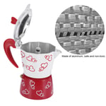 (Large)Red Heart Printed Coffee Maker Aluminum Alloy Mocha Coffee Pot RE