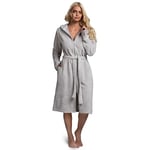 Peignoir de Bain Femme avec Fermeture Eclair Zip - Peignoir Femme avec Capuche en Coton OekoTex Ultra Doux - Robe de Chambre Femme Beige - Taille XL