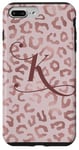 iPhone 7 Plus/8 Plus Letter K Initial Leopard Rose Pink Cheetah Monogram Case