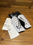 Nike Mercurial Lite Shin Guards White Adults Size Large No Sleeves New