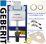 Geberit Duofix 98cm wall hung toilet frame OMEGA 20 PLATE  WALL BRACKETS & MAT