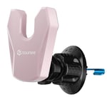 Socket Grip Car Phone Mount, Air Vent Car Phone Holder Compatible with iPhone, All Phones with Socket Grip, Comes with Upgraded Four-point Positioning Metal Hook (Pink)