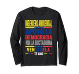 Support Venezuela Flag | Ingeniero Ambiental Democracia Long Sleeve T-Shirt