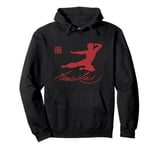 Bruce Lee Kung Fu Kick Red Print Pullover Hoodie