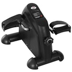 HOMCOM Mini Exercise Bike Portable Pedal Exerciser Arm Leg Cycle Gym Fitness LCD Display Adjustable Resistance Black