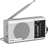 Radio Portable,FM/AM(MW) Transistor Radio,Petite Radio a Pile de Poche avec Excellente Réception,Excellente Qualité Sonore,Mini Radio Portable (AA)(Q30)