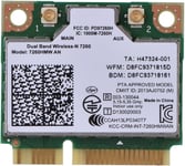 Wi-FI 7260HMW Carte réseau, Carte réseau sans Fil 2.4G/5G Mini-PCI-E 300M à Double Bande 7260HMW pour Intel 7260AN, Prise en Charge de Bluetooth 4.0 pour périphérique Mini-PCI-e