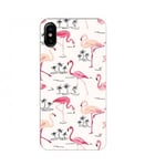 Coque Iphone XS Flamant rose pastel tropical exotique