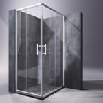 100x76cm Cabine de douche accès d'angle verre de sécurité porte coulissante Cabine de douche accès d'angle Paroi de douche coulissante verre - Sonni