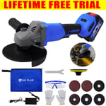 125mm Brushless Cordless Angle Grinder Cutting Set with Li-ion Battery Charger